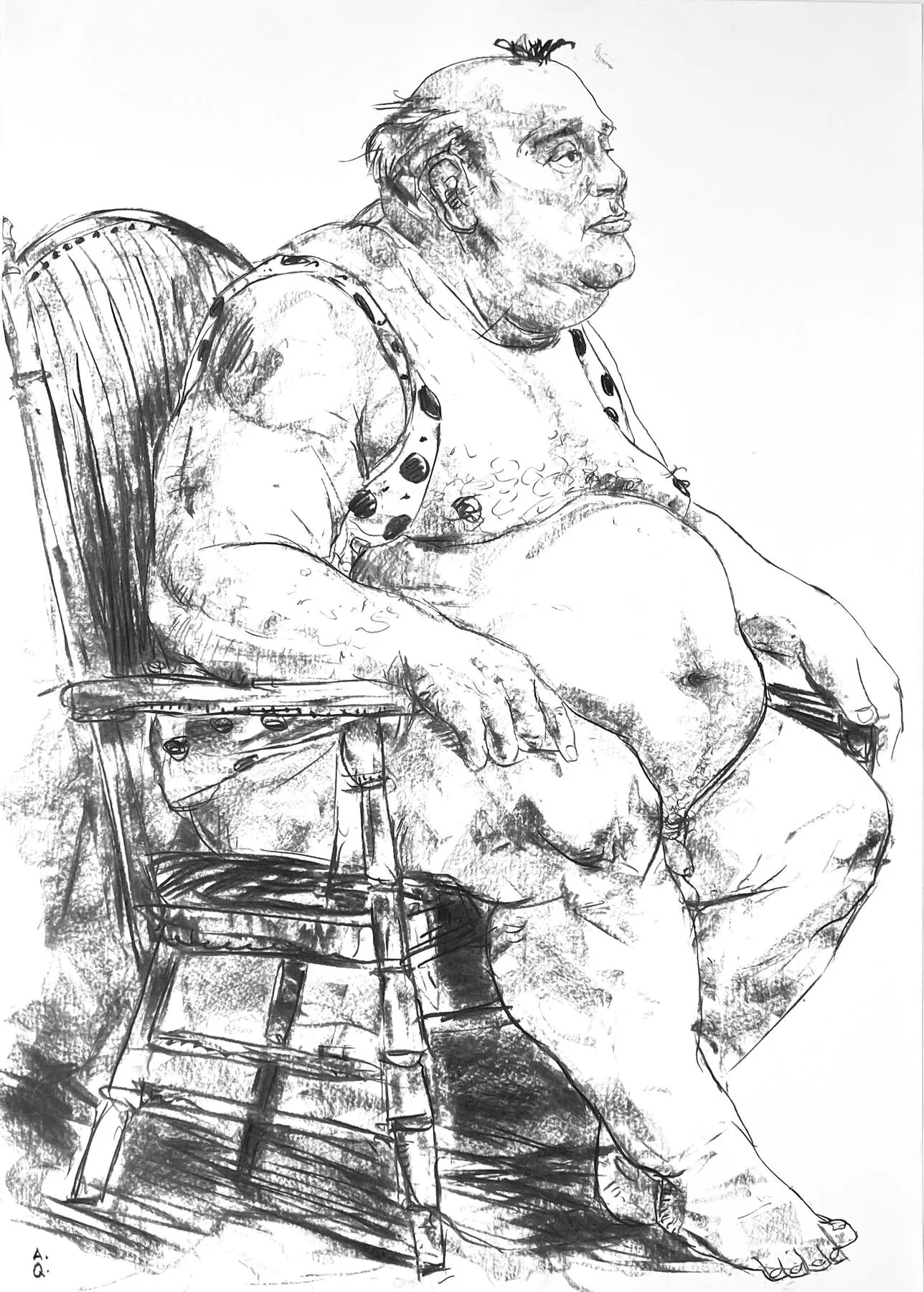 Untitled (281-22), Amaro della Quercia, 2024, Charcoal on paper