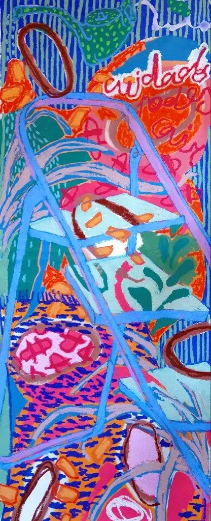 Cuidado podes cair, Ana Malta, 2022, Mixed media on canvas