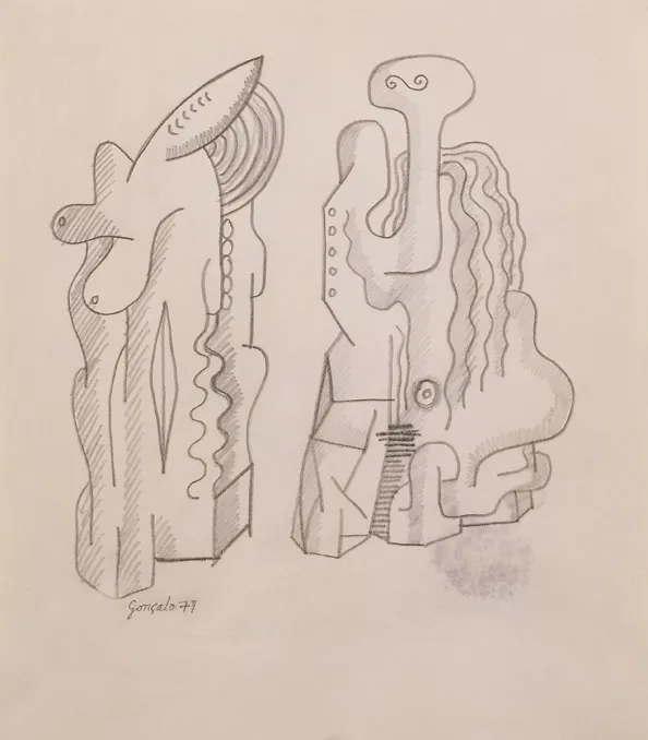 Untitled (67-13), Gonçalo Duarte, 1971, India ink drawing