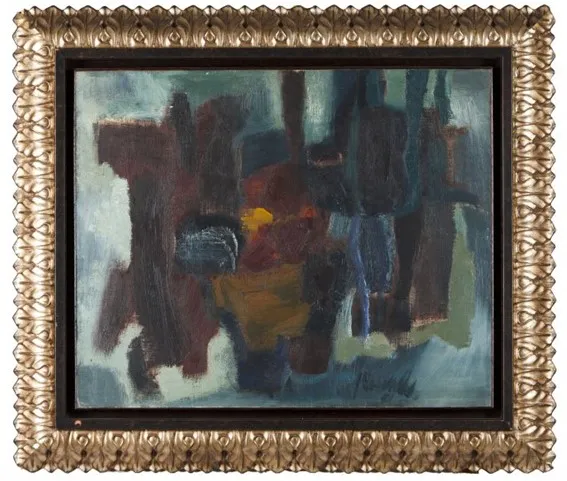 Sem título (Figuras), Júlio Resende, 1961, Óleo sobre platex