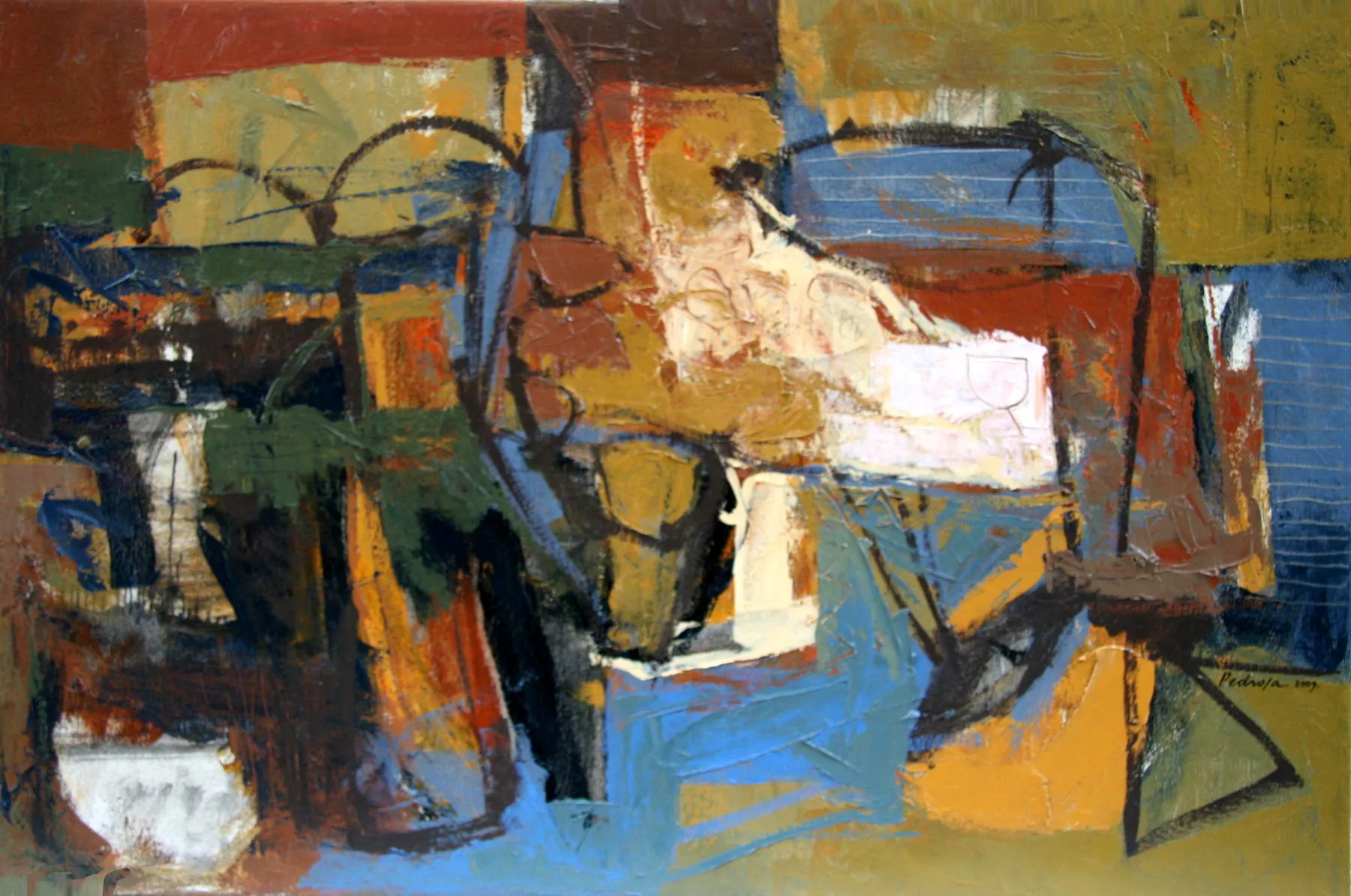 Arrovellandosi nella mente, Bruno Pedrosa, 2009, Oil on canvas