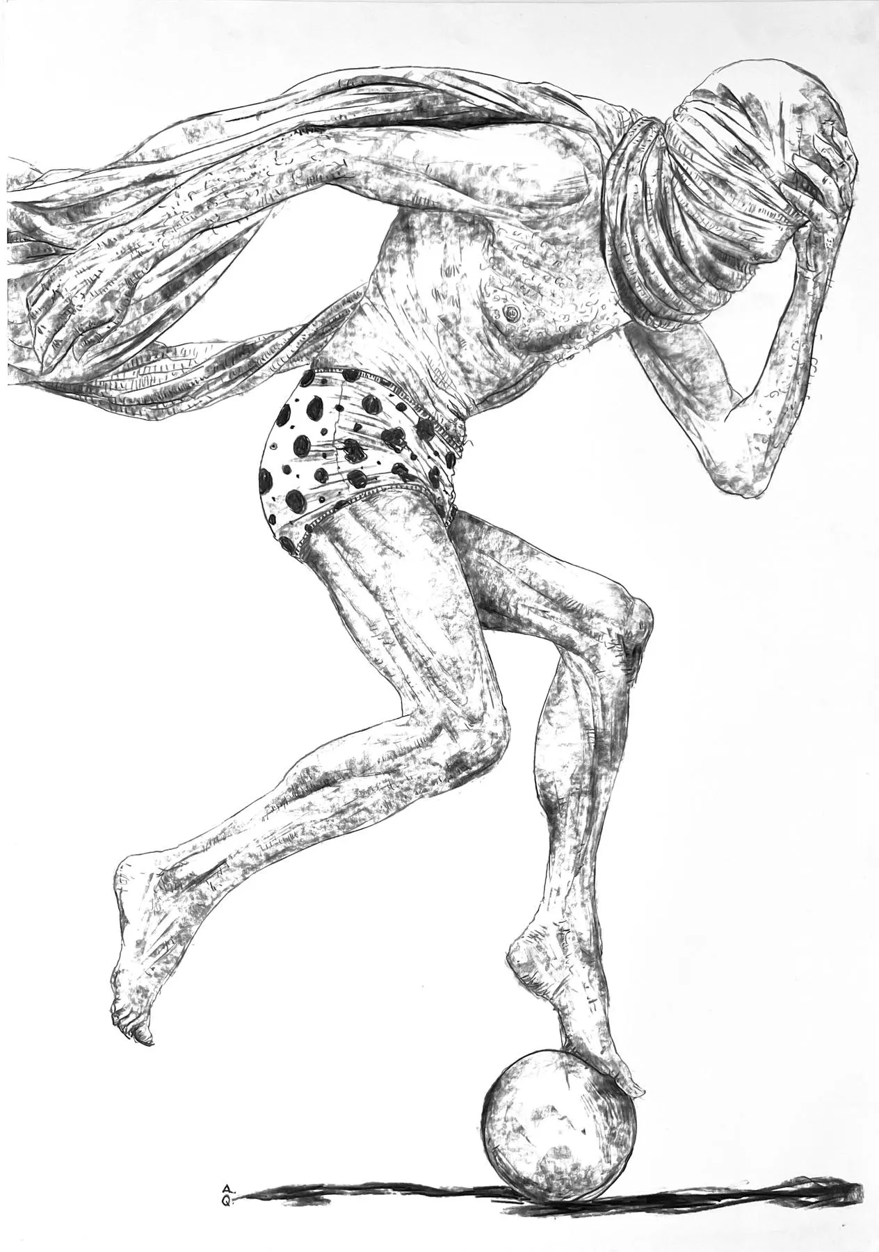 Untitled (281-15), Amaro della Quercia, 2024, Charcoal on paper