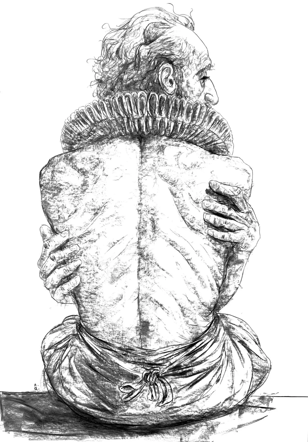 Untitled (281-21), Amaro della Quercia, 2025, Charcoal on paper