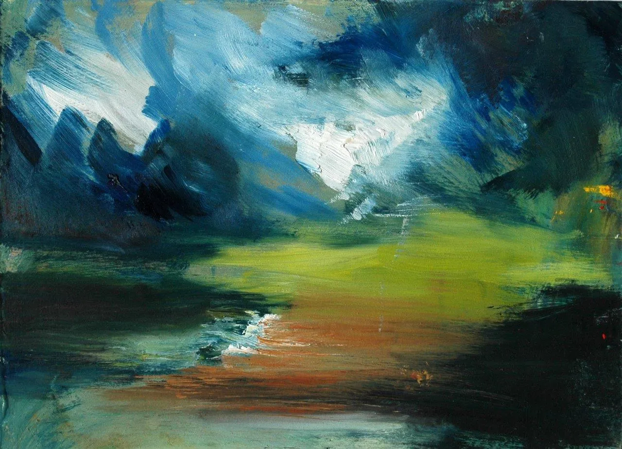 Mar e céu #2, Ana Sério, 2016, Oil on MDF