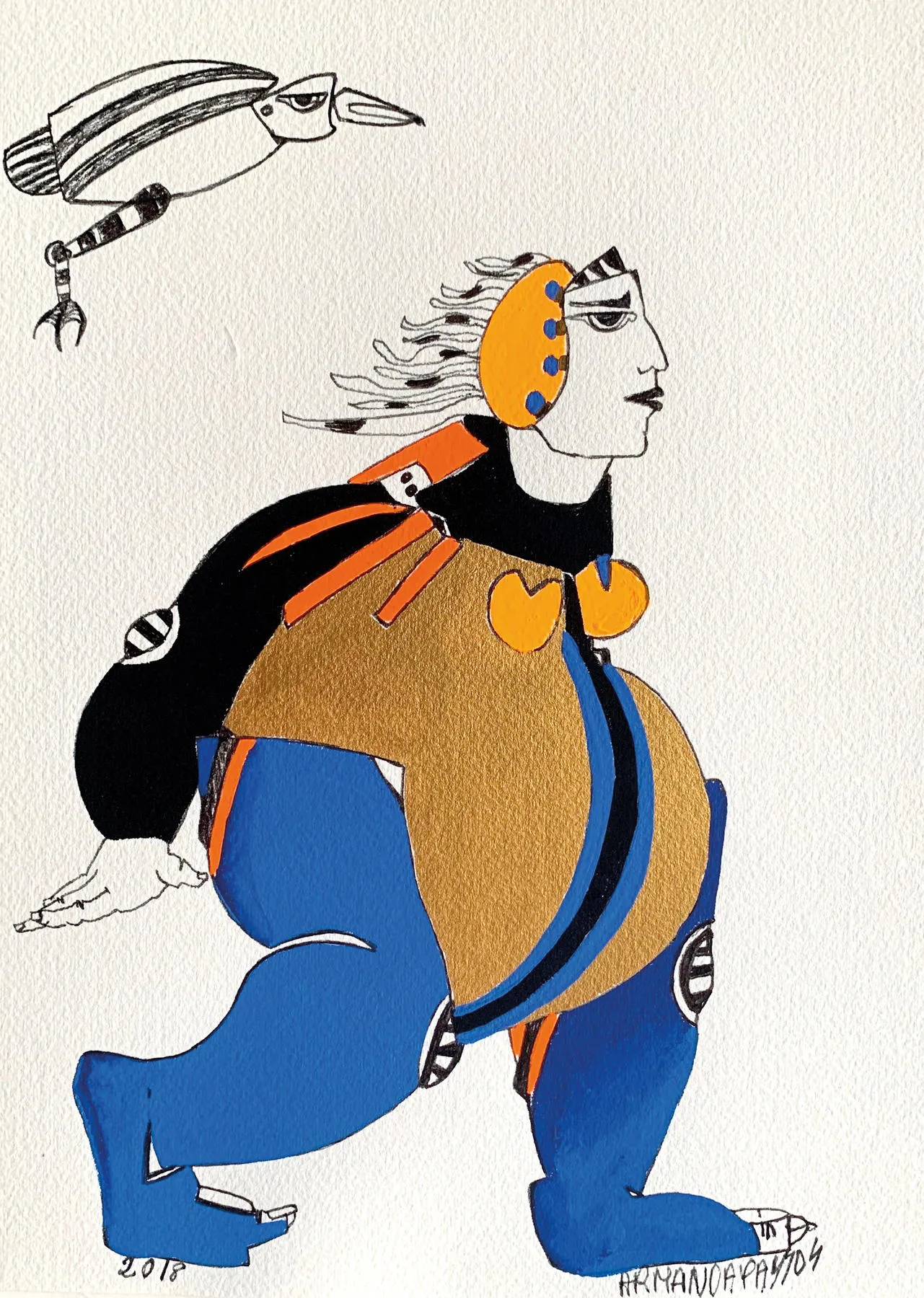 Série Os Outros 16, Armanda Passos, 2018, Gouache on paper