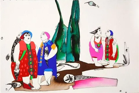 Untitled (series "Eva in Wonderland") #11, Armanda Passos, 2007, Gouache on paper