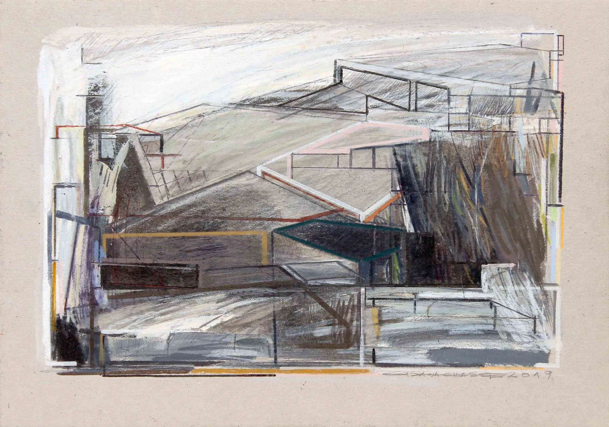 Analog-digital #09, Susana Chasse, 2019, Mixed media on paper mounted on canvas
