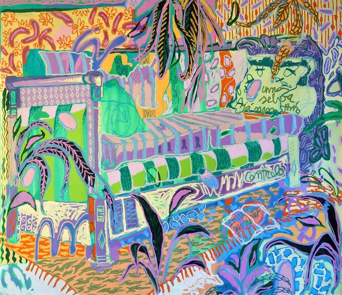 Uma selva... já nem tenho controlo, Ana Malta, 2022, Mixed media on canvas