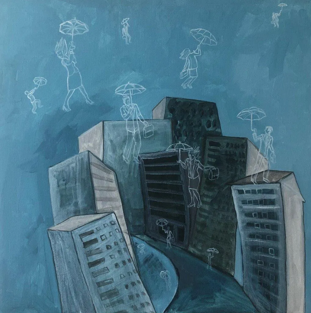 Suspensão do quotidiano I, Benedita Kendall, 2020, Acrylic on canvas
