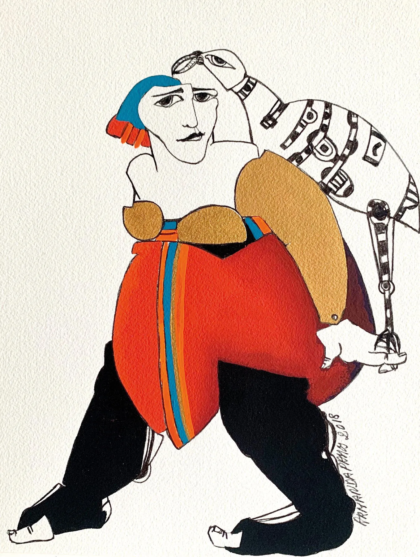 Série Os Outros 7, Armanda Passos, 2018, Gouache on paper