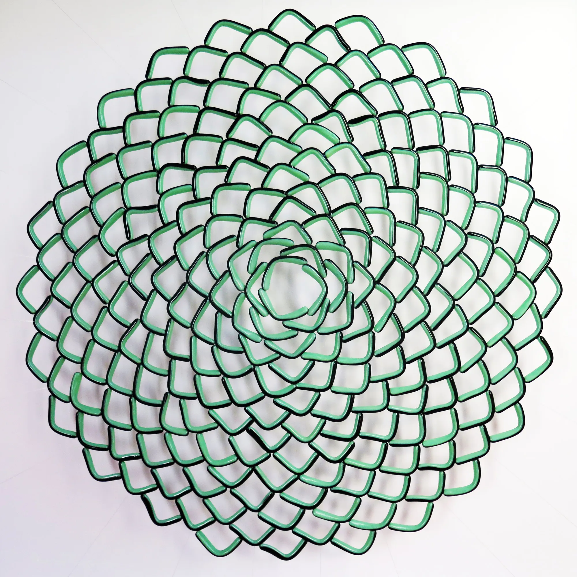 Rosácea XIV, Manuela Castro Martins, 2017, Cast glass, aluminium and nylon thread