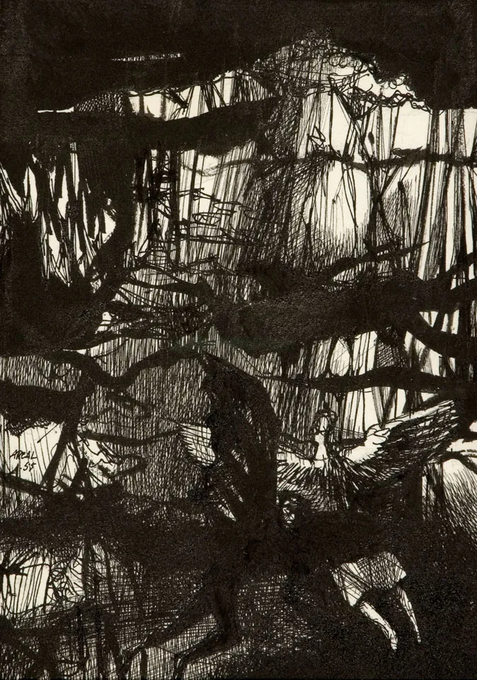 Untitled (15), António Areal, 1955, India ink on paper