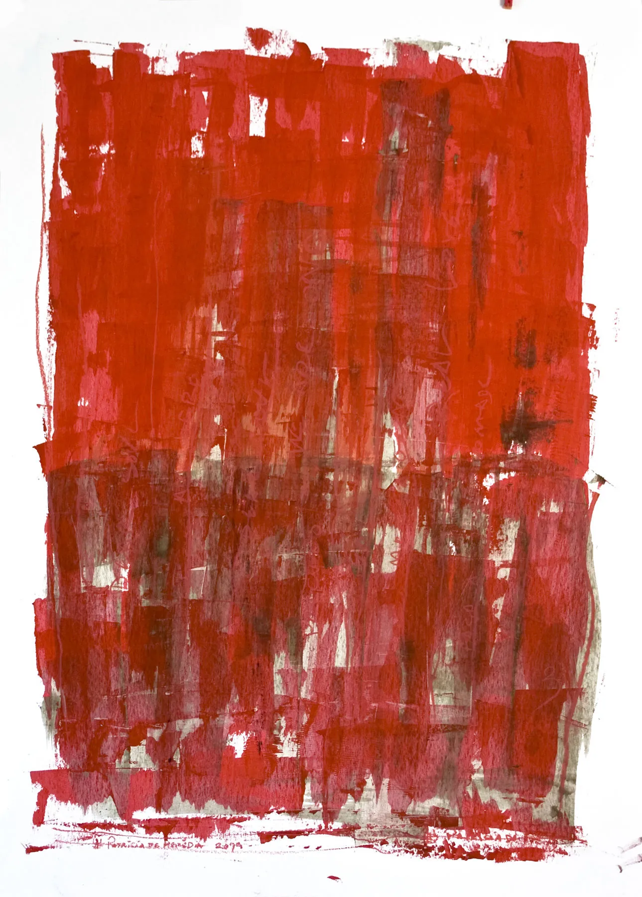 O Vermelho #01, Patrícia de Herédia, 2018, Mixed media on paper