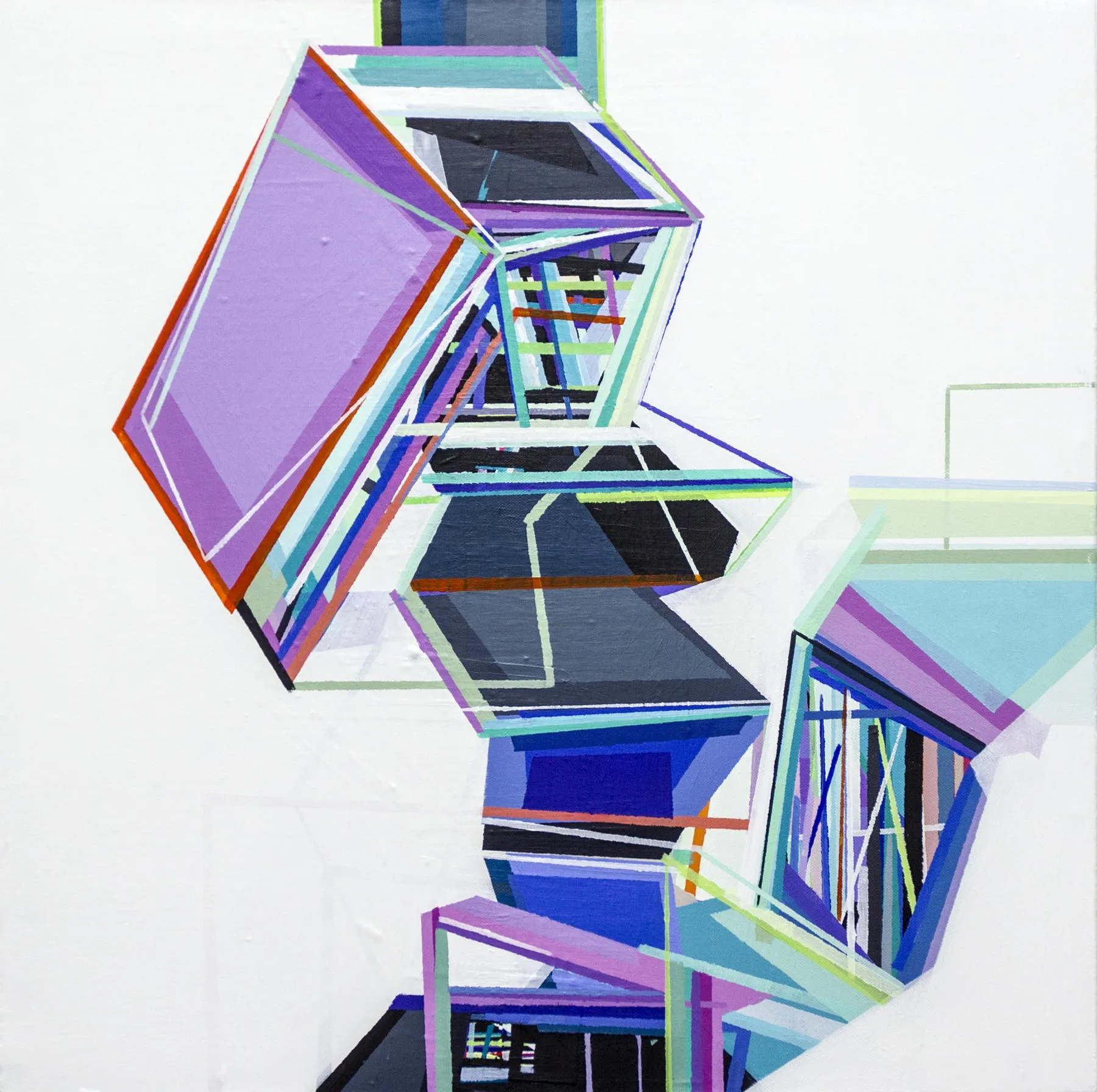 The three tree houses #1, Ana Pais Oliveira, 2016, Acrylic on canvas