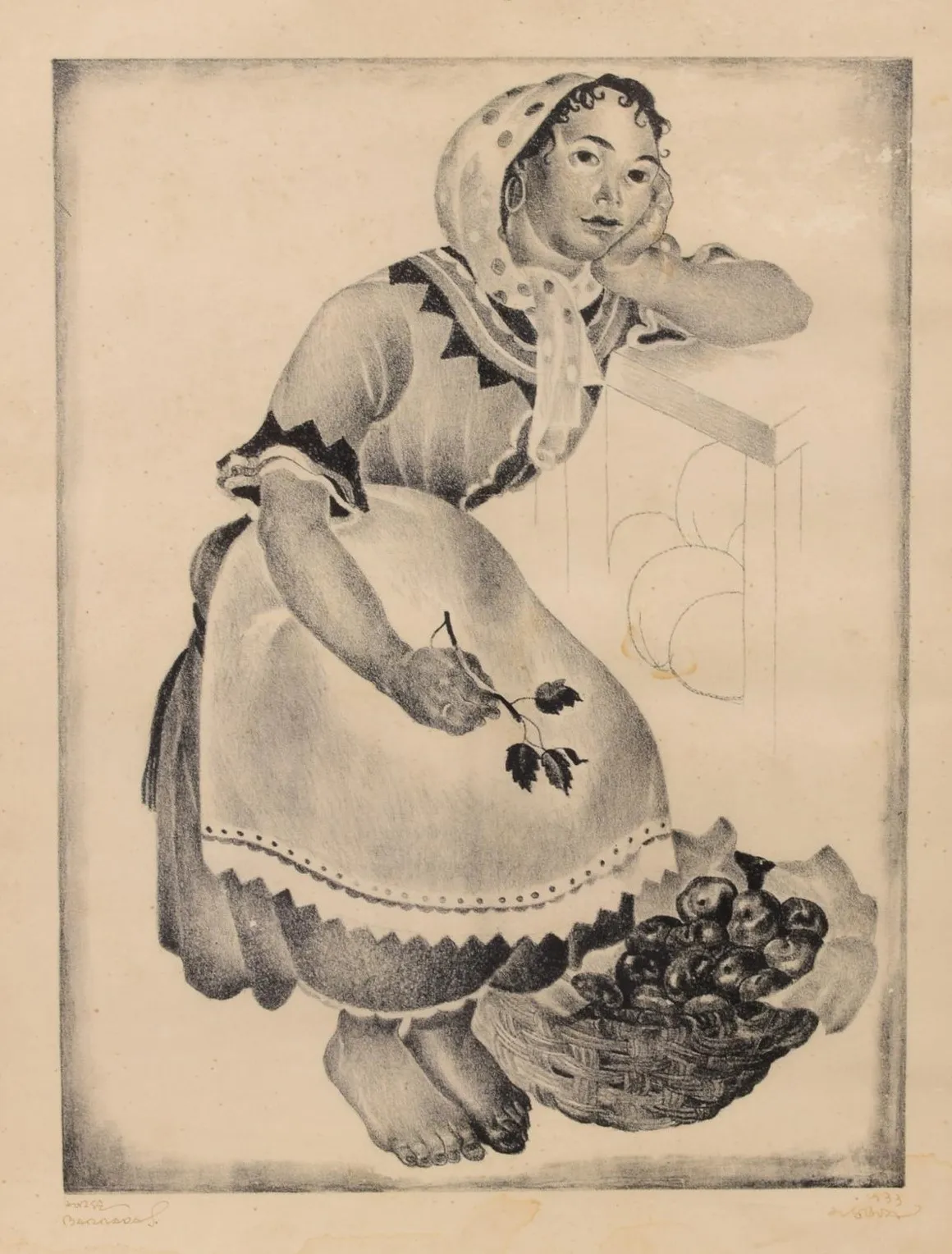 Vendedeira de fruta, Jorge Barradas, 1933, Print