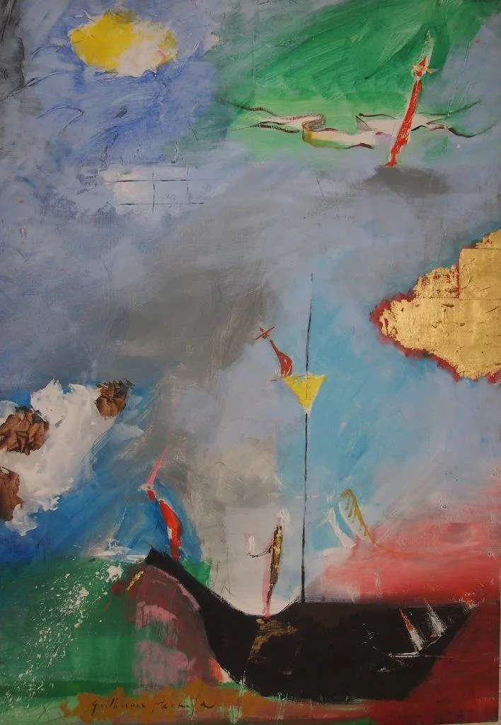 Chegada a Porto seguro, Guilherme Parente, Mixed media on wood