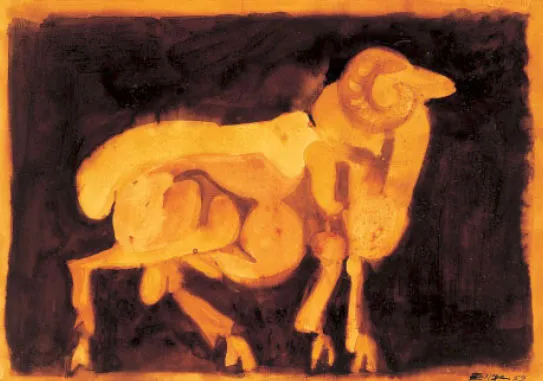 Carneiro, Espiga Pinto, 1959, Mixed media on paper