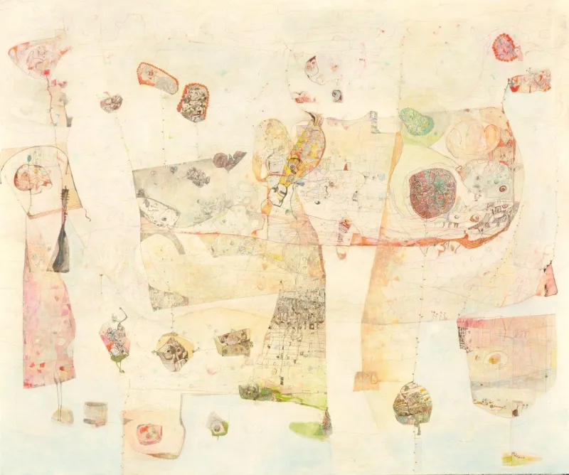 O Canto Azulado e a sua Guitarra Colorida, Ana Maria, 2012, Acrylic on canvas
