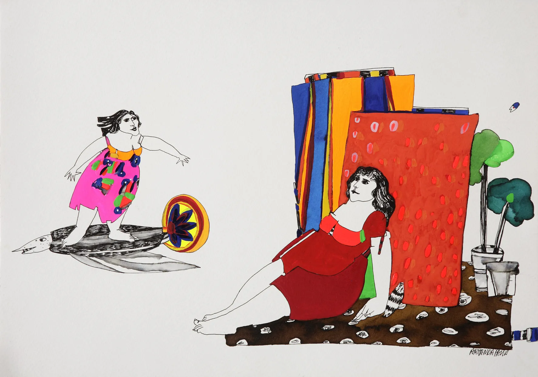 Untitled (series "Eva in Wonderland") #18, Armanda Passos, 2007, Gouache on paper