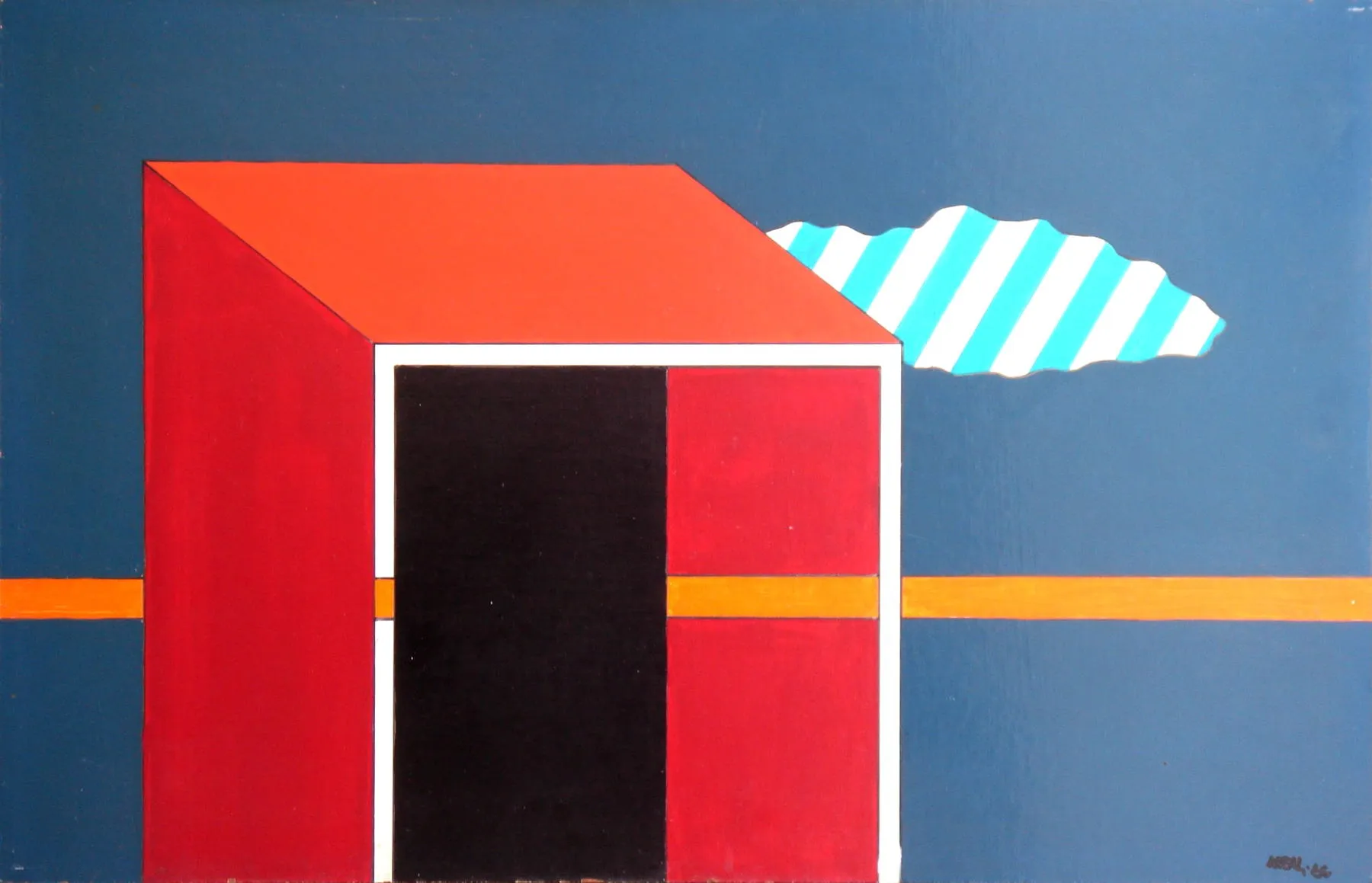 Paisagem com a filha da francesa, nesse dia, António Areal, 1966, Oil enamel on platex