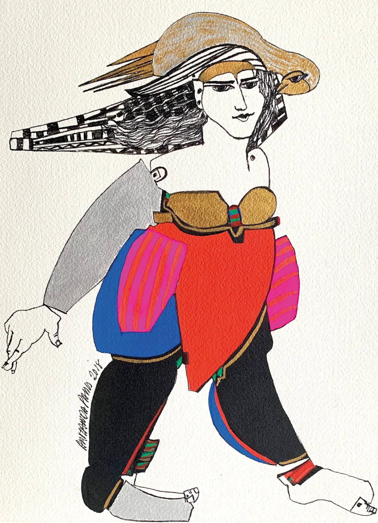 Série Os Outros 13, Armanda Passos, 2018, Gouache on paper