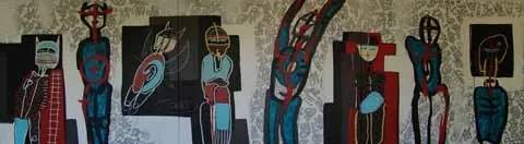 O peso de um corpo rasgado, Cristina Guise, 2004, Acrylic and pastel on canvas