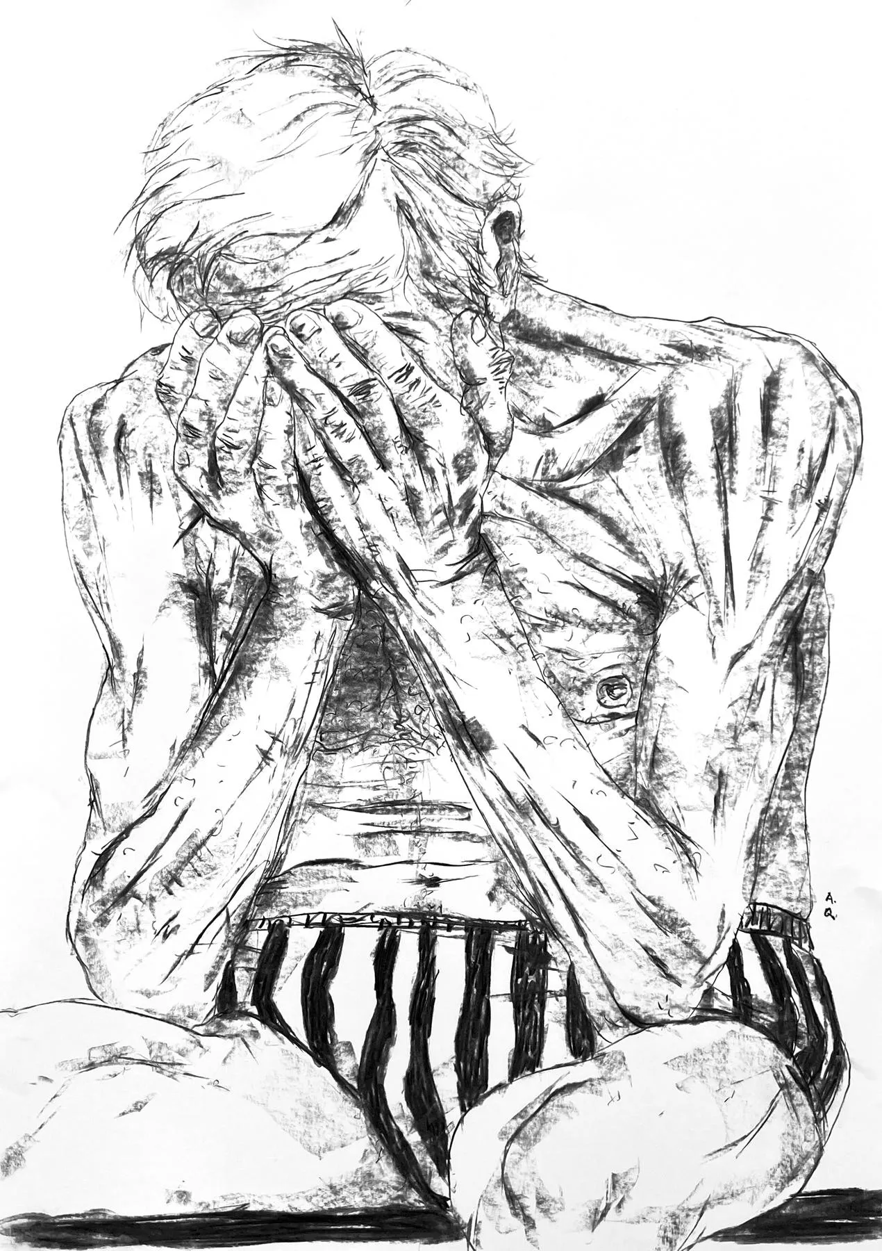 Untitled (281-18), Amaro della Quercia, 2024, Charcoal on paper