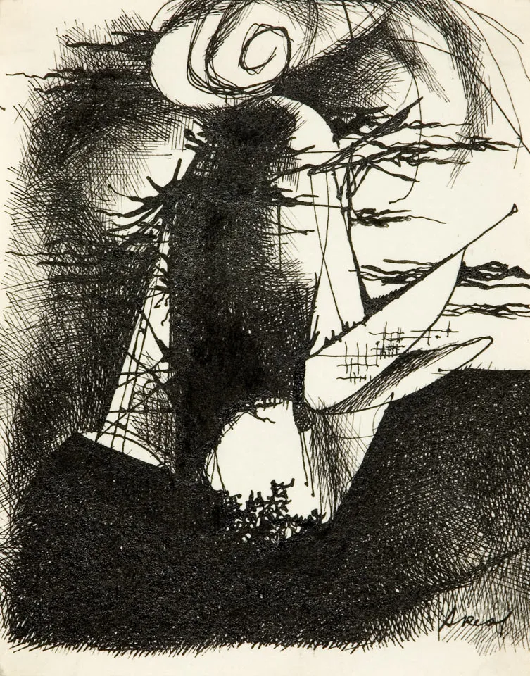 Untitled (25), António Areal, 1950, India ink on paper