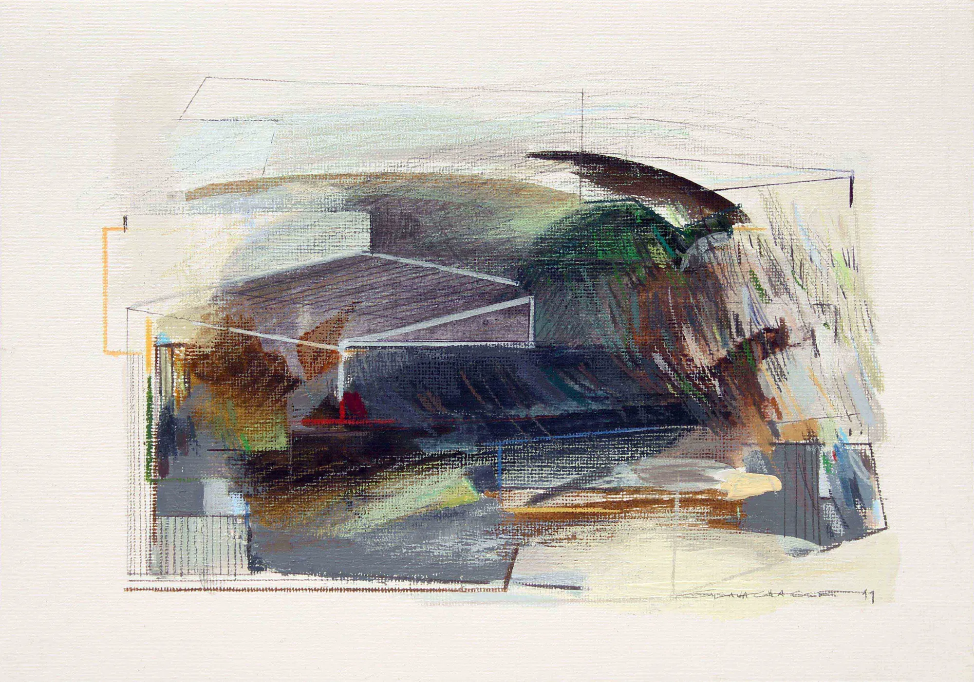 Analog-digital #03, Susana Chasse, 2019, Mixed media on paper mounted on canvas