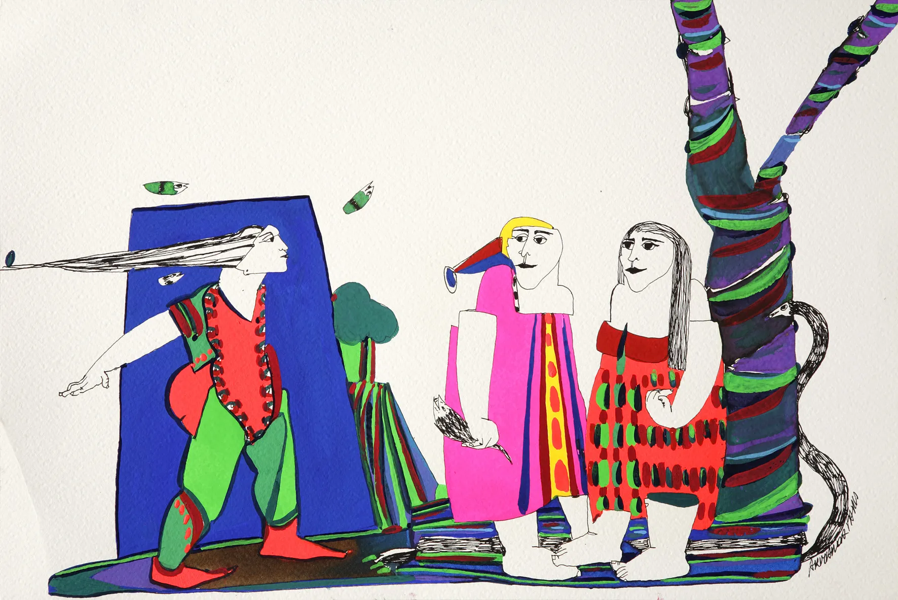 Untitled (series "Eva in Wonderland") #10, Armanda Passos, 2007, Gouache on paper