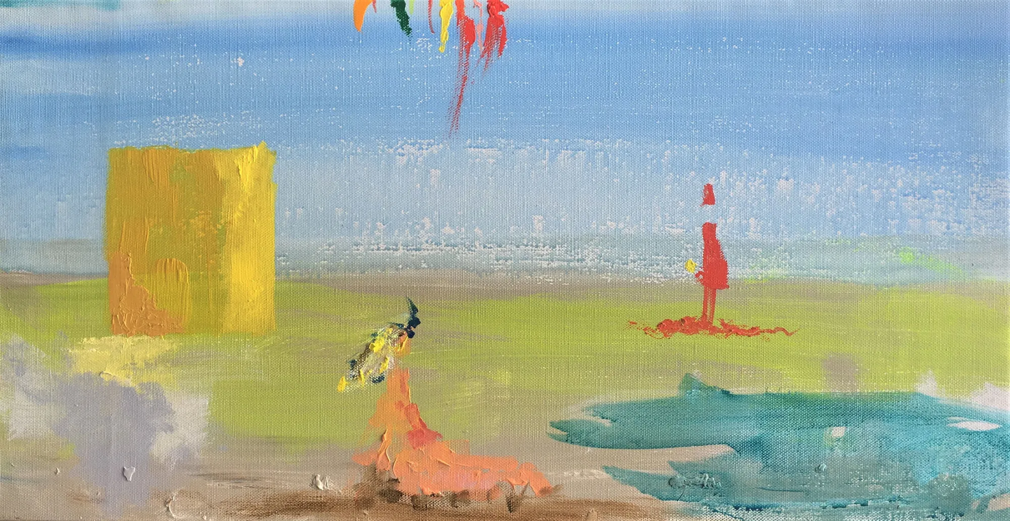Coral e praias, Guilherme Parente, Mixed media on canvas
