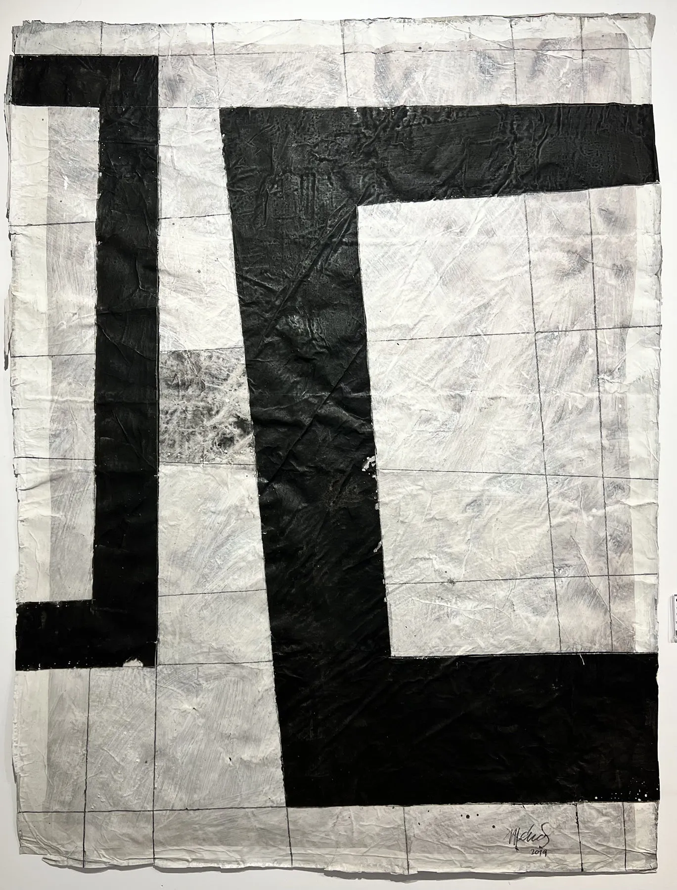 La Frontera de la Inquietud (262-59), Gustavo Mendez-Lizka, 2023, Mixed media on paper and wood