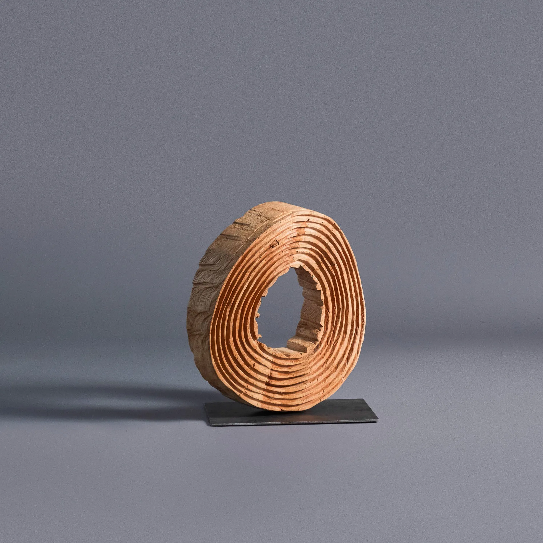 Ficam os anéis, Paulo Neves, 2023, Cedar wood sculpture