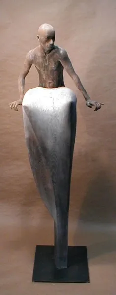 Sentado I, Jesús Curiá, 2024, Bronze and wood