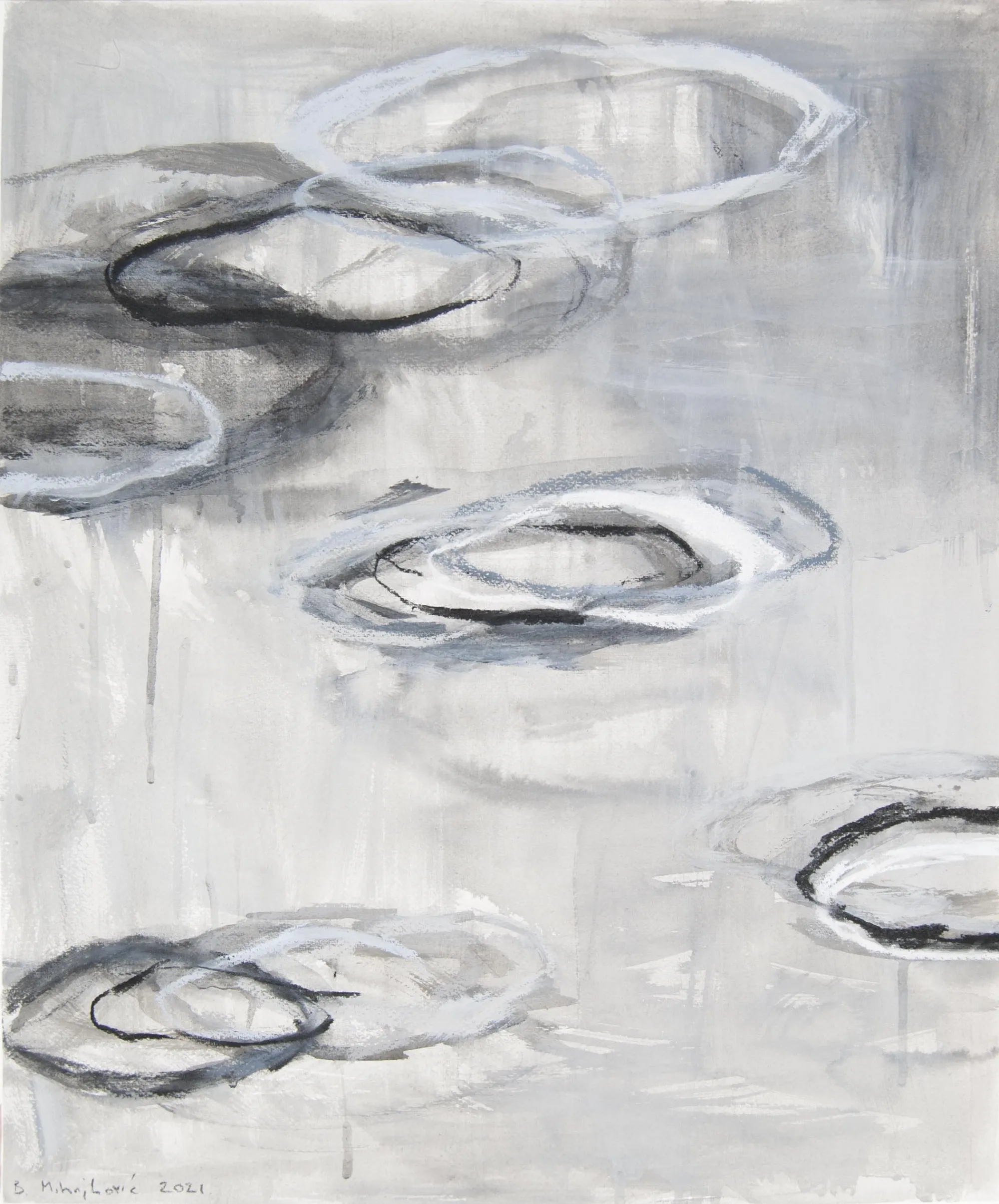 Estudo para Lago do Monet II, Branislav Mihajlović, 2021, Pastel on paper