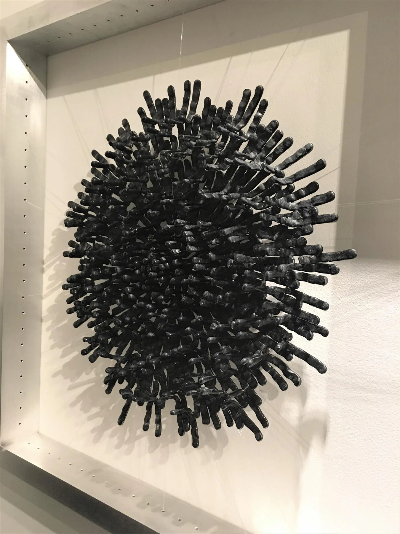 Rosácea XVIII, Manuela Castro Martins, 2018, Cast glass, aluminium and nylon thread