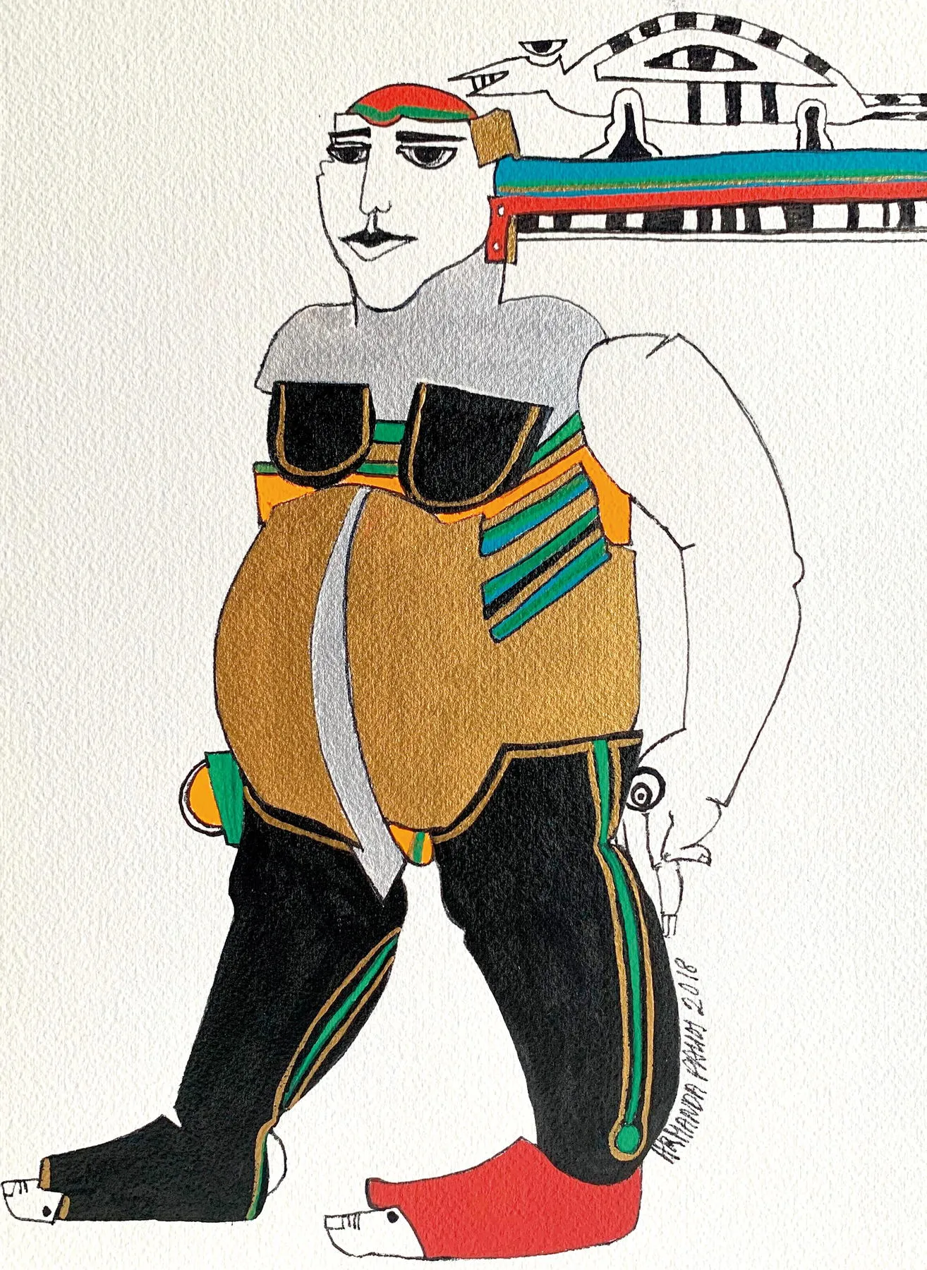 Série Os Outros 11, Armanda Passos, 2018, Gouache on paper