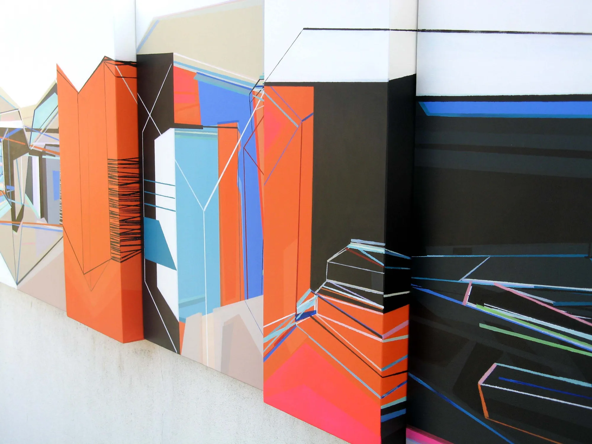 Entrada privada (polyptych, 6 canvases), Ana Pais Oliveira, 2014, Acrylic on canvas