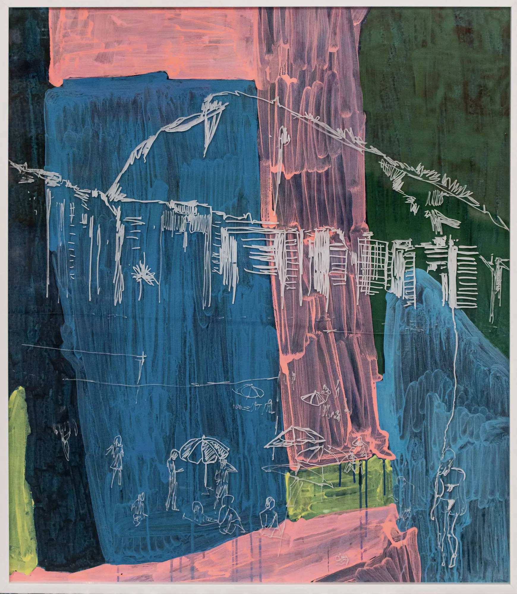 Botafogo, Maísa Champalimaud, 2026, Mixed media on canvas and acrylic with white frame