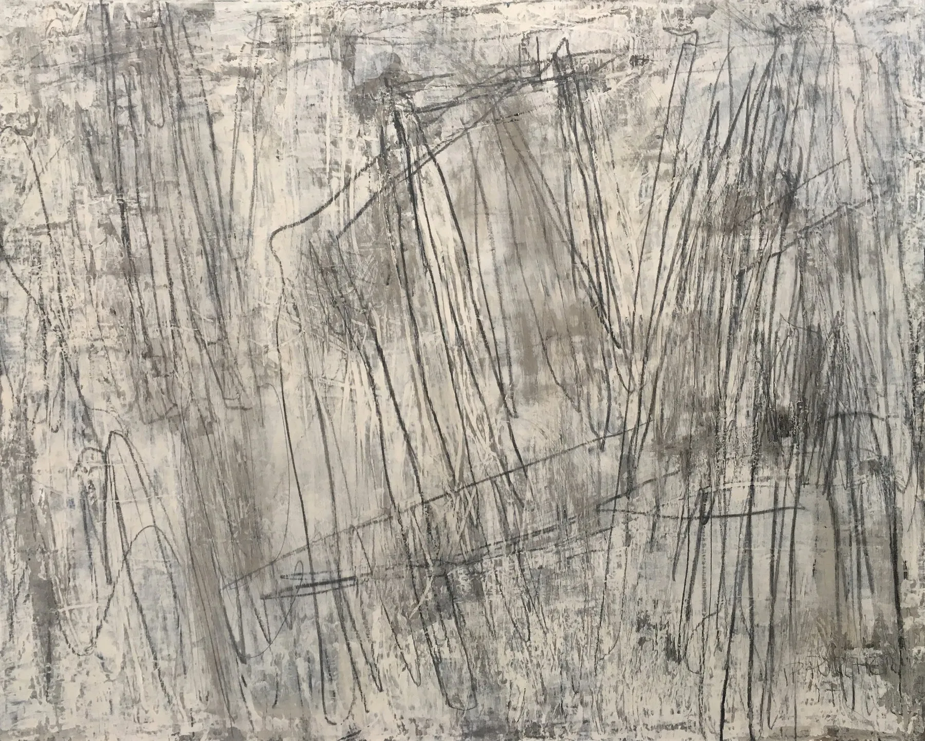 Fauchage, Jean Pierre Porcher, 2016, Acrylic with graphite on MDF