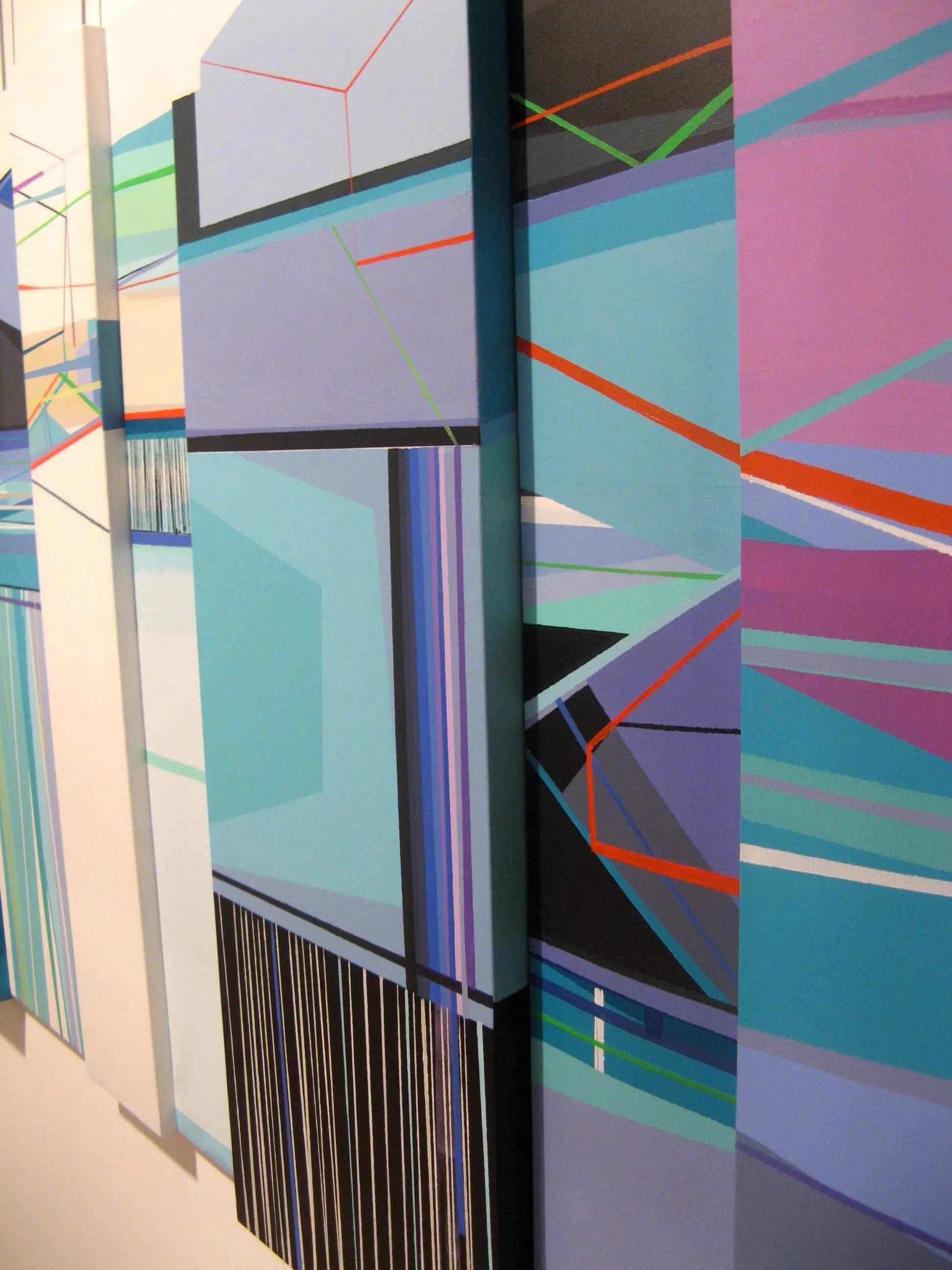 Neighborhood #5 - (polyptych, 7 canvases), Ana Pais Oliveira, 2013, Acrylic on canvas