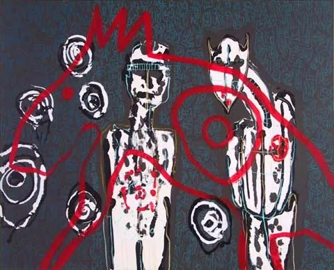 Devorado por ideias negras, Cristina Guise, 2003, Acrylic and pastel on canvas