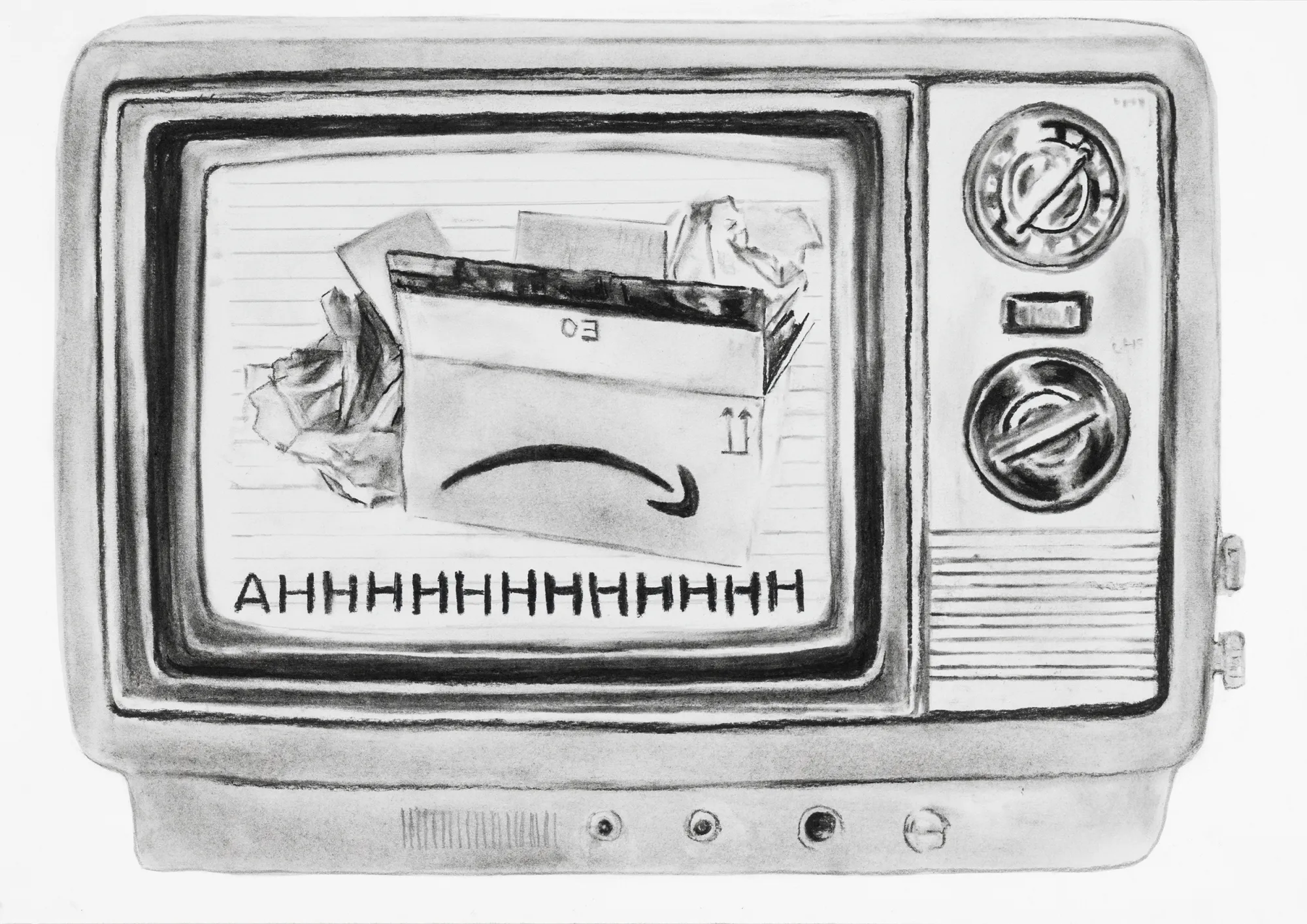 Ahhmazon, Catarina Patrício, 2025, Charcoal on paper