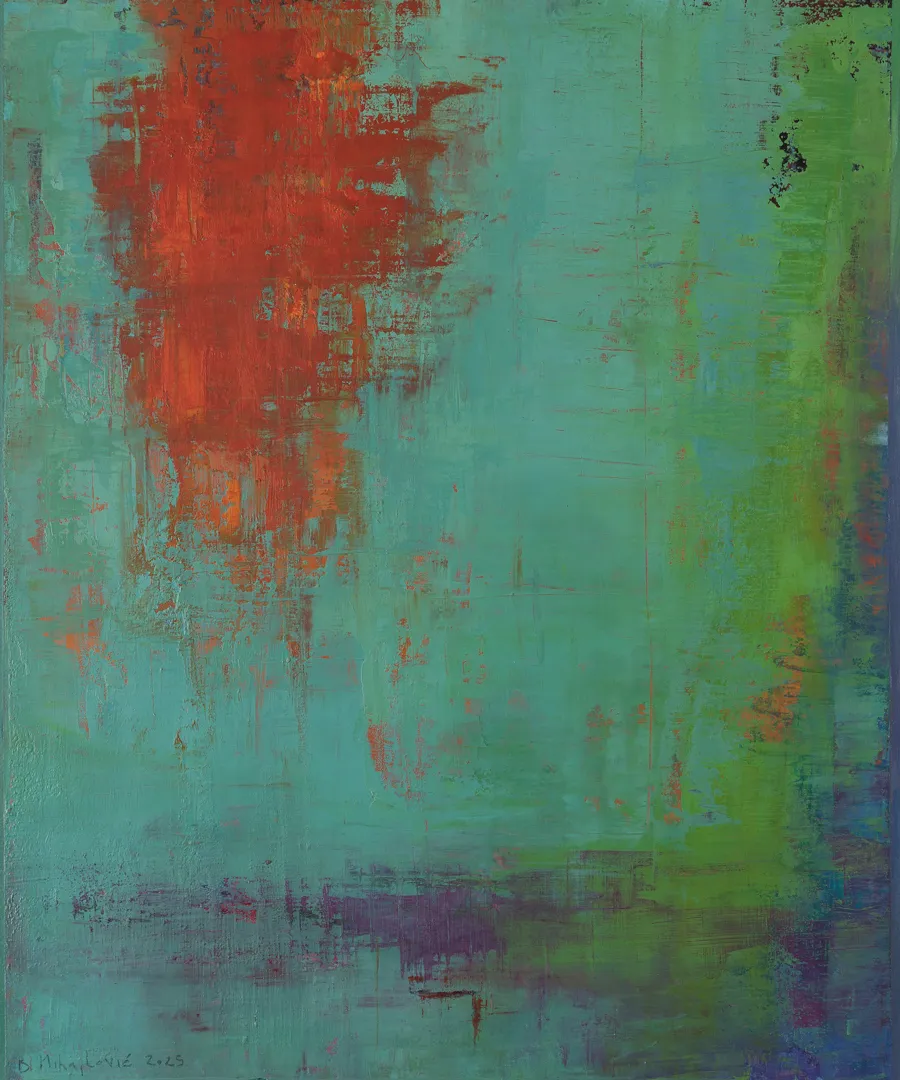 A.P.25-663a, Branislav Mihajlović, 2025, Oil on paper mounted on canvas