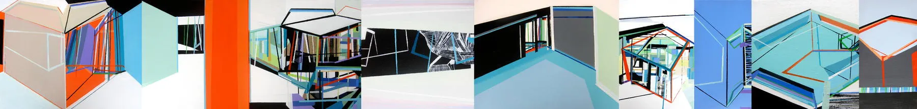 Entorno (Polyptych, 8 canvases), Ana Pais Oliveira, 2014, Acrylic on canvas