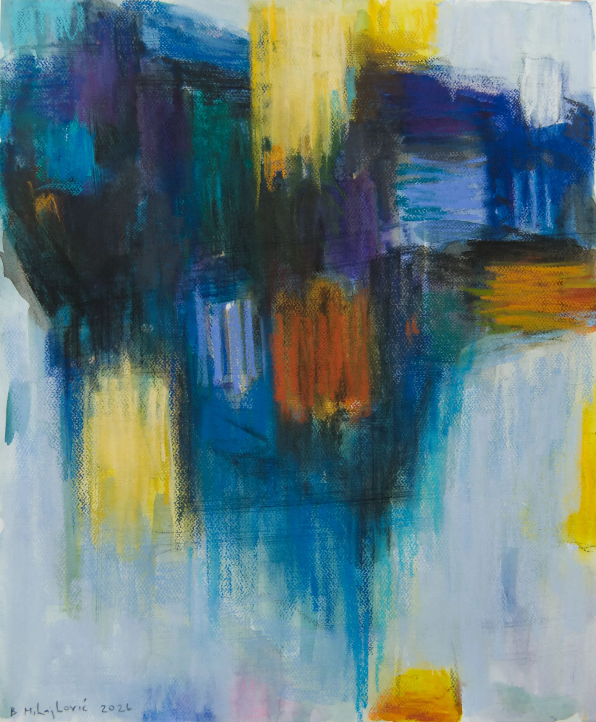 Estudo para Asa de Anjo, Branislav Mihajlović, 2026, Pastel on paper