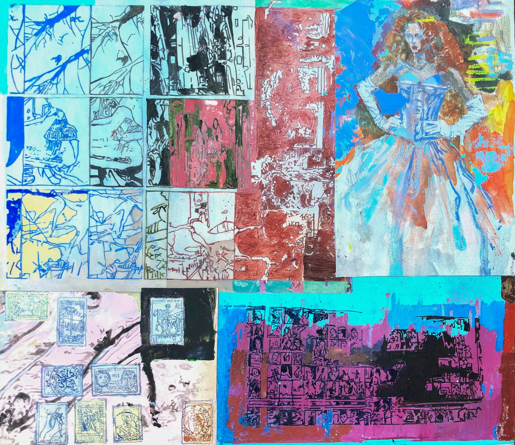 Untitled (223-29), João Cristóvão, 2020, Oil on cardboard mounted on canvas