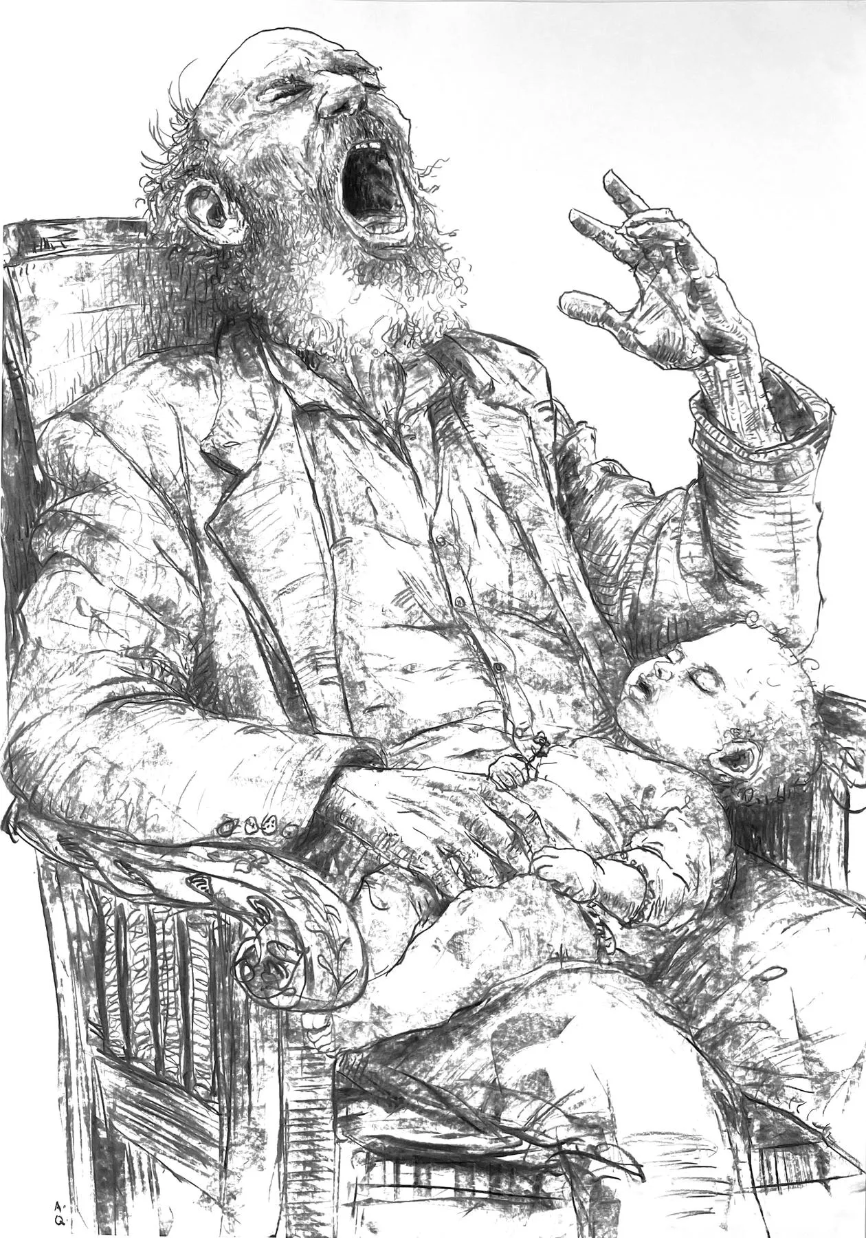Untitled (281-17), Amaro della Quercia, 2025, Charcoal on paper