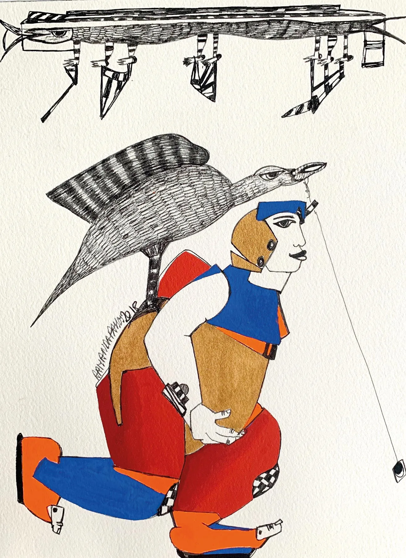Série Os Outros 21, Armanda Passos, 2018, Gouache on paper