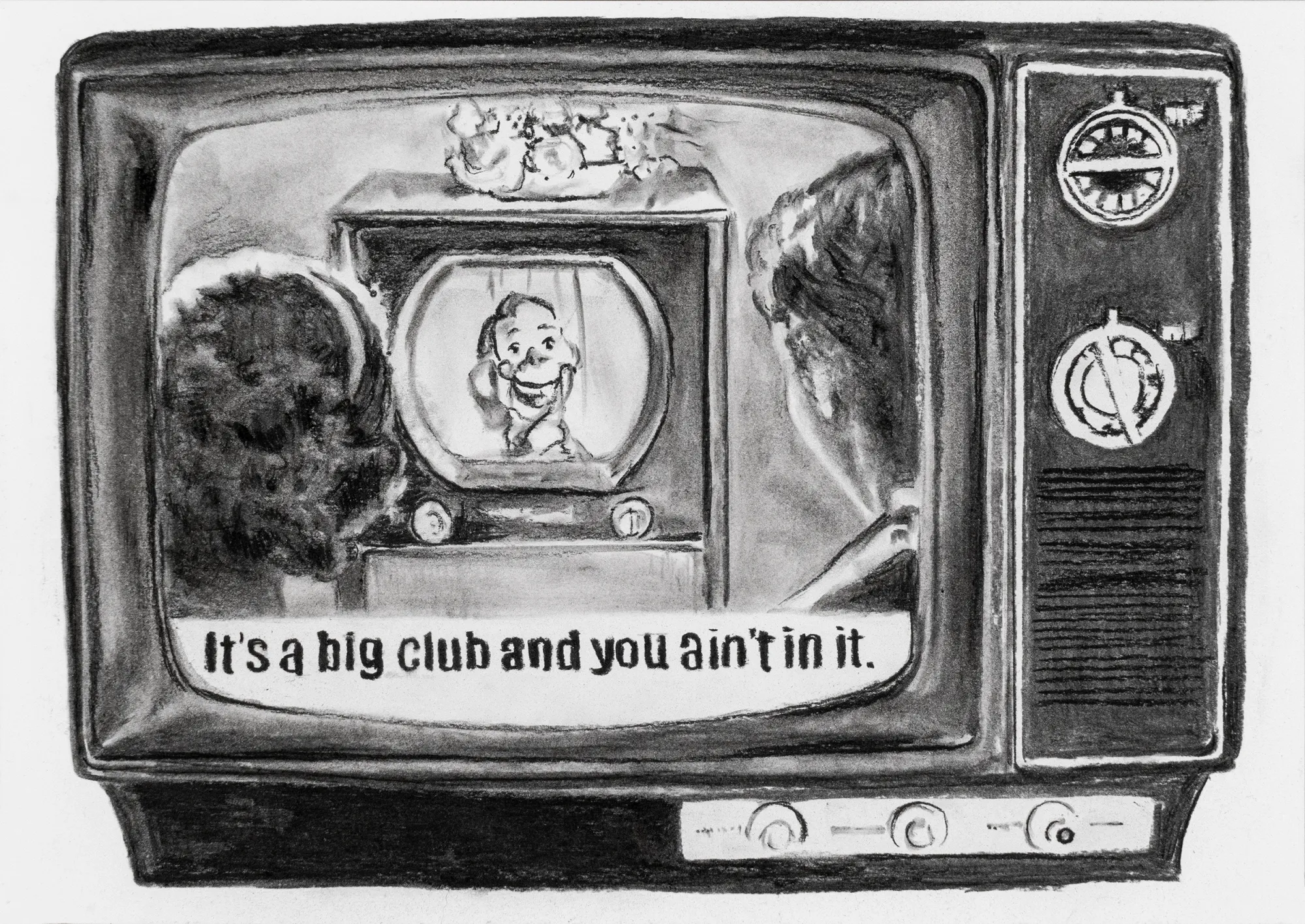 Big Club, Catarina Patrício, 2025, Charcoal on paper